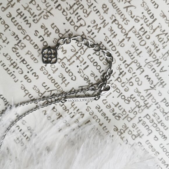 Kendra Scott Elisa Cobalt Cat's Eye Silver Necklace - Picture 4 of 4